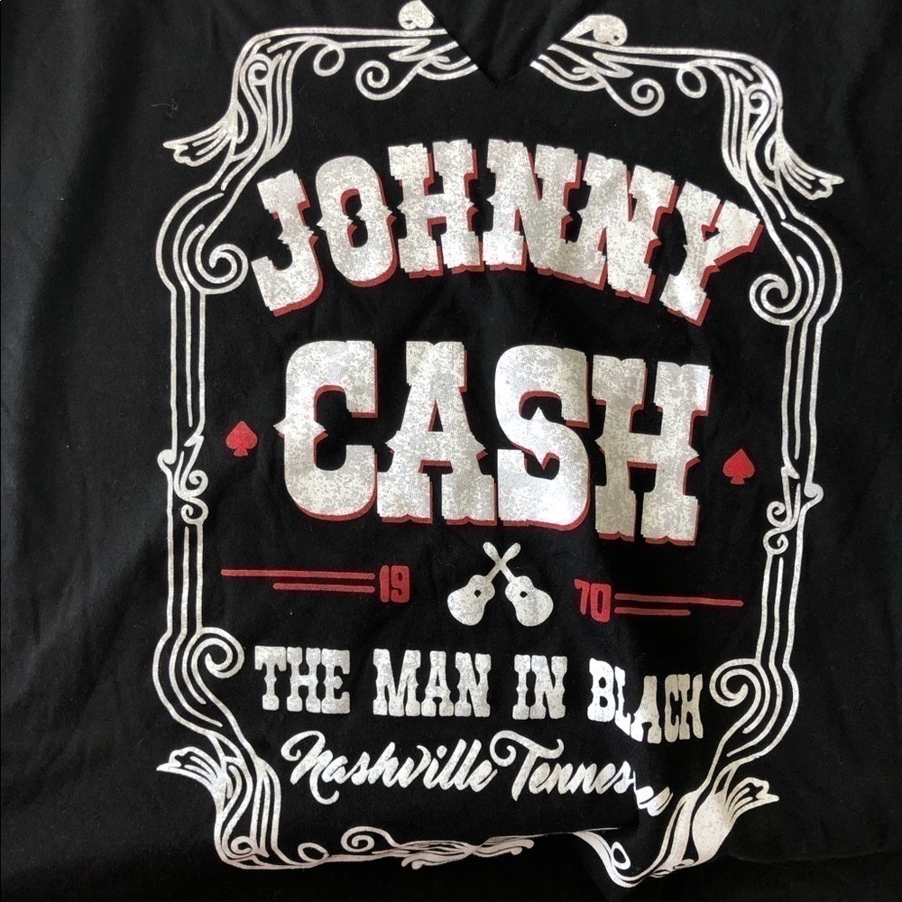 Johnny Cash Destroyed The Man In Black Graphic Print Band Choker Tee Size XS - Picture 5 of 7
